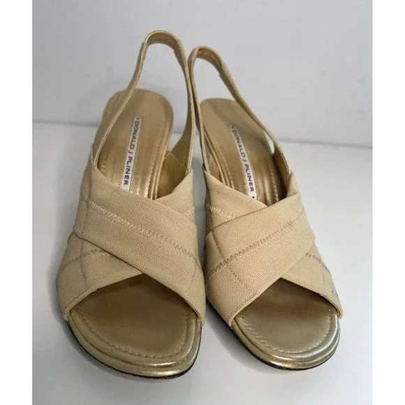 Donald J Pliner Jam Tan Slingback Heel Sandals 8.5 M - Picture 2 of 6